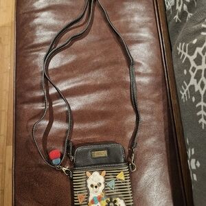 Chala Black and Brown Bag with Llama Detail